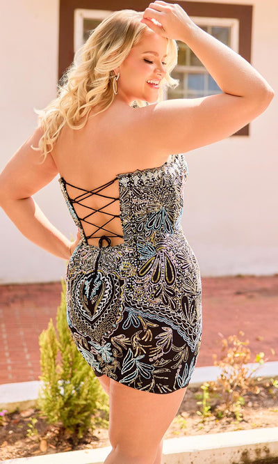 Primavera Couture 14097 - Sheath Skirt Beaded Plunging Neck Dress Cocktail Dresses