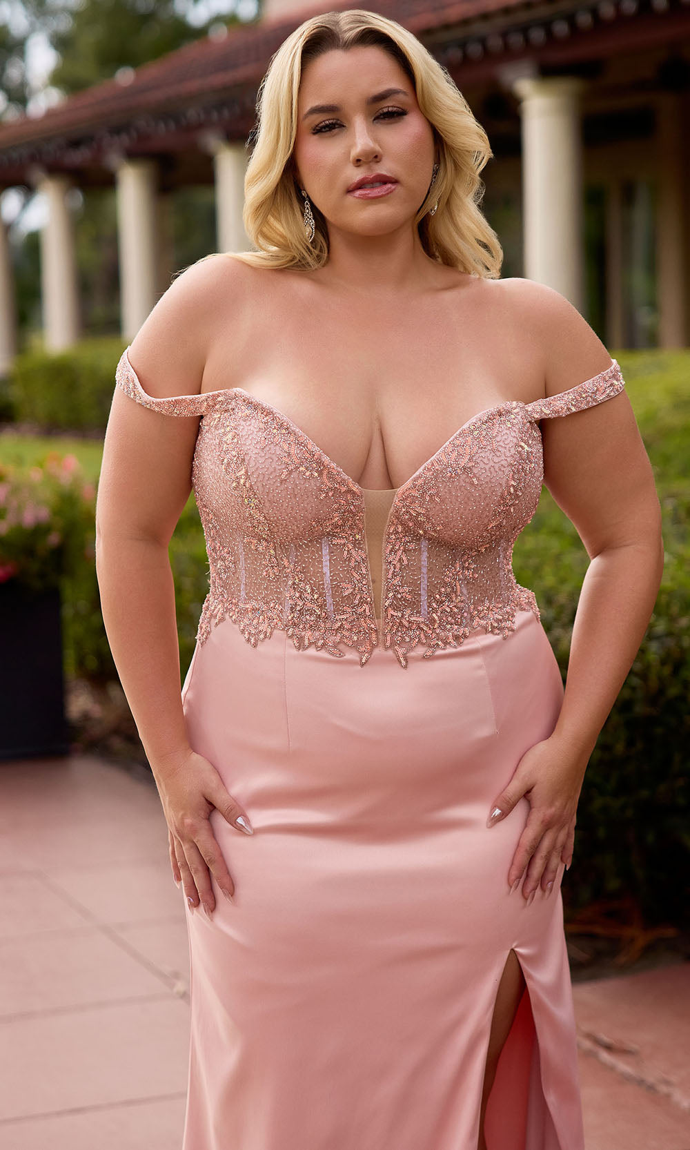 Primavera Couture 14107 - Beaded Top Sheath Fitted Dress Prom Dresses