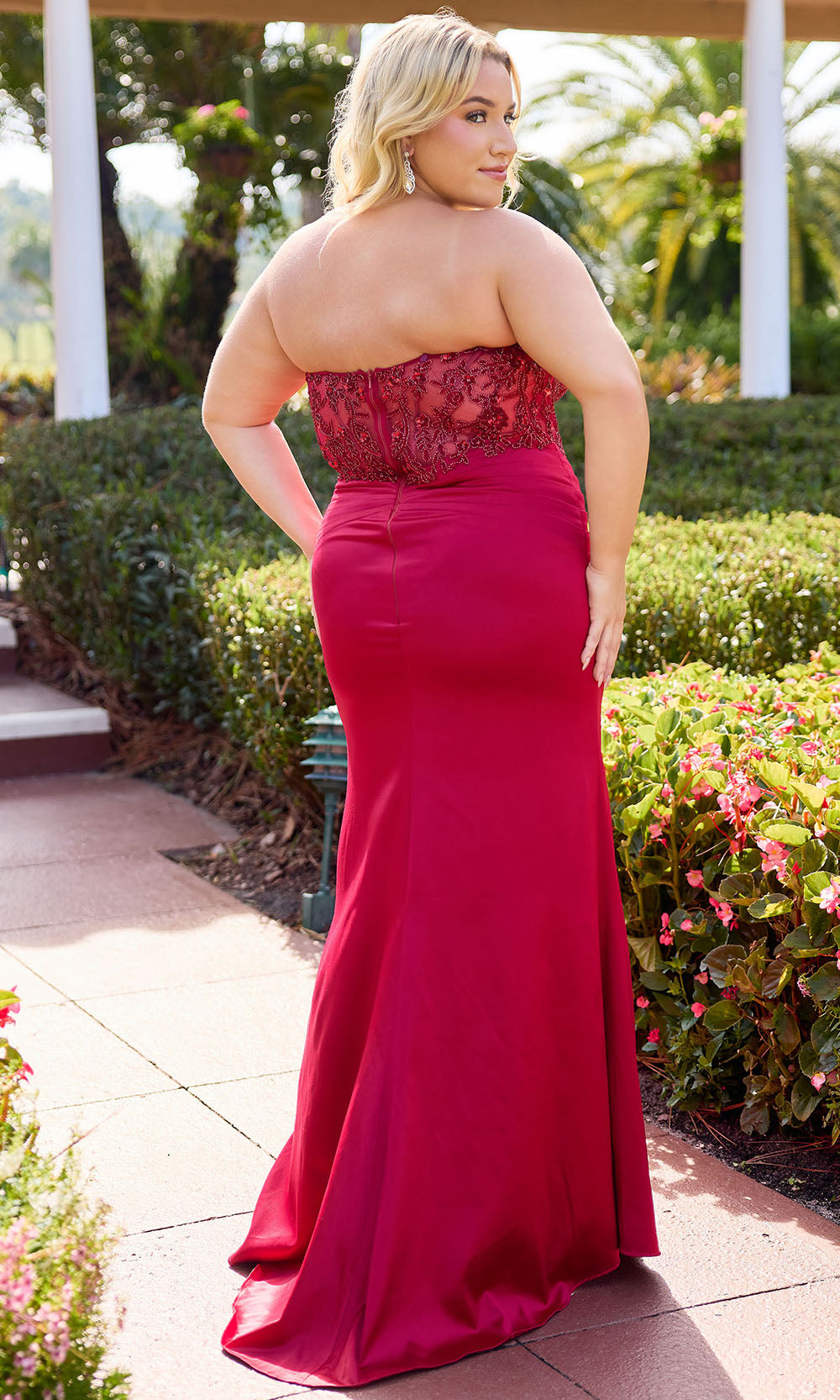 Primavera Couture 14109 - Sweetheart High Slit Dress with Beading Prom Dresses