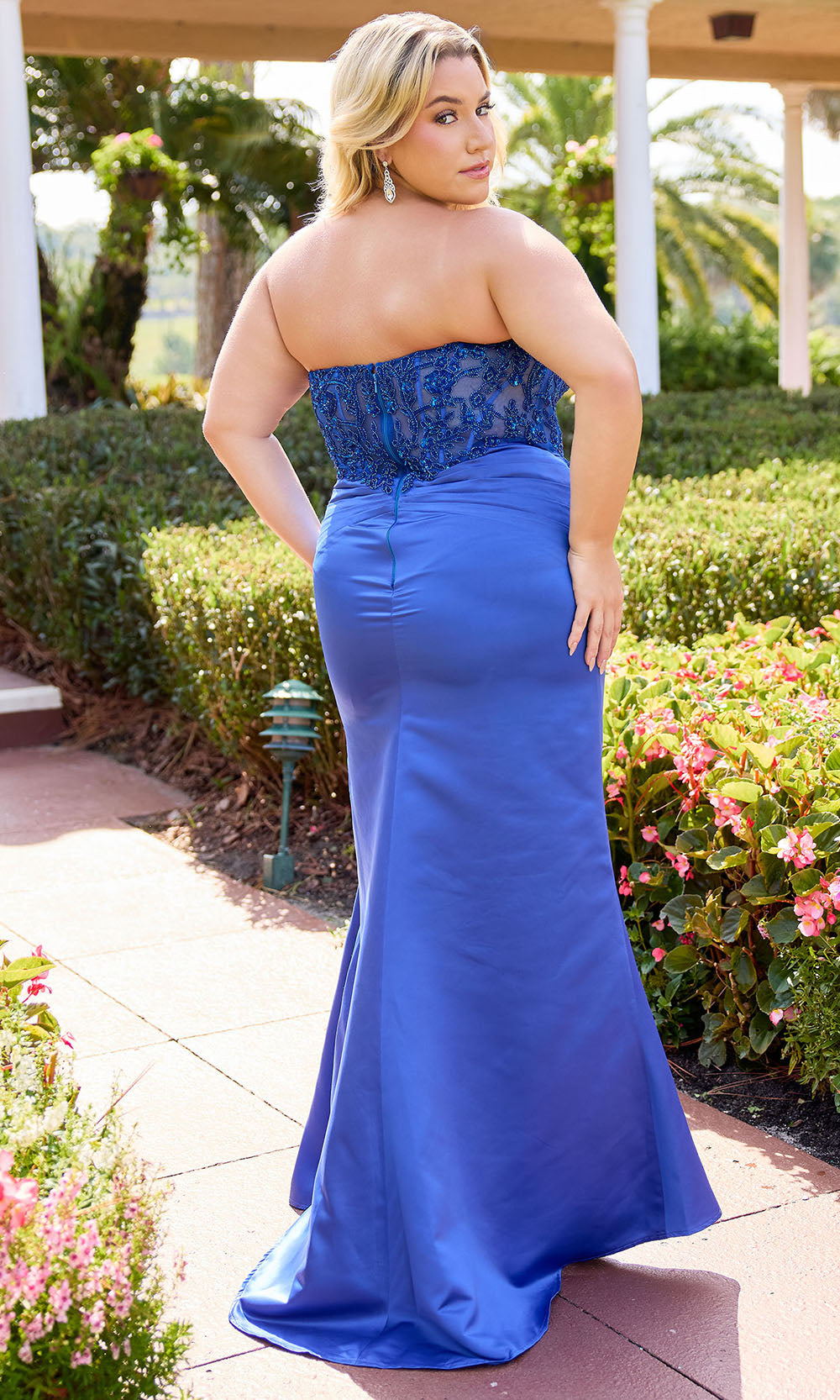 Primavera Couture 14109 - Sweetheart High Slit Dress with Beading Prom Dresses