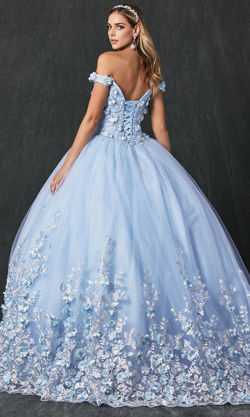 Juliet Dresses 1434 - Sweetheart Embellished 3D Flower Gown Quinceanera Dresses