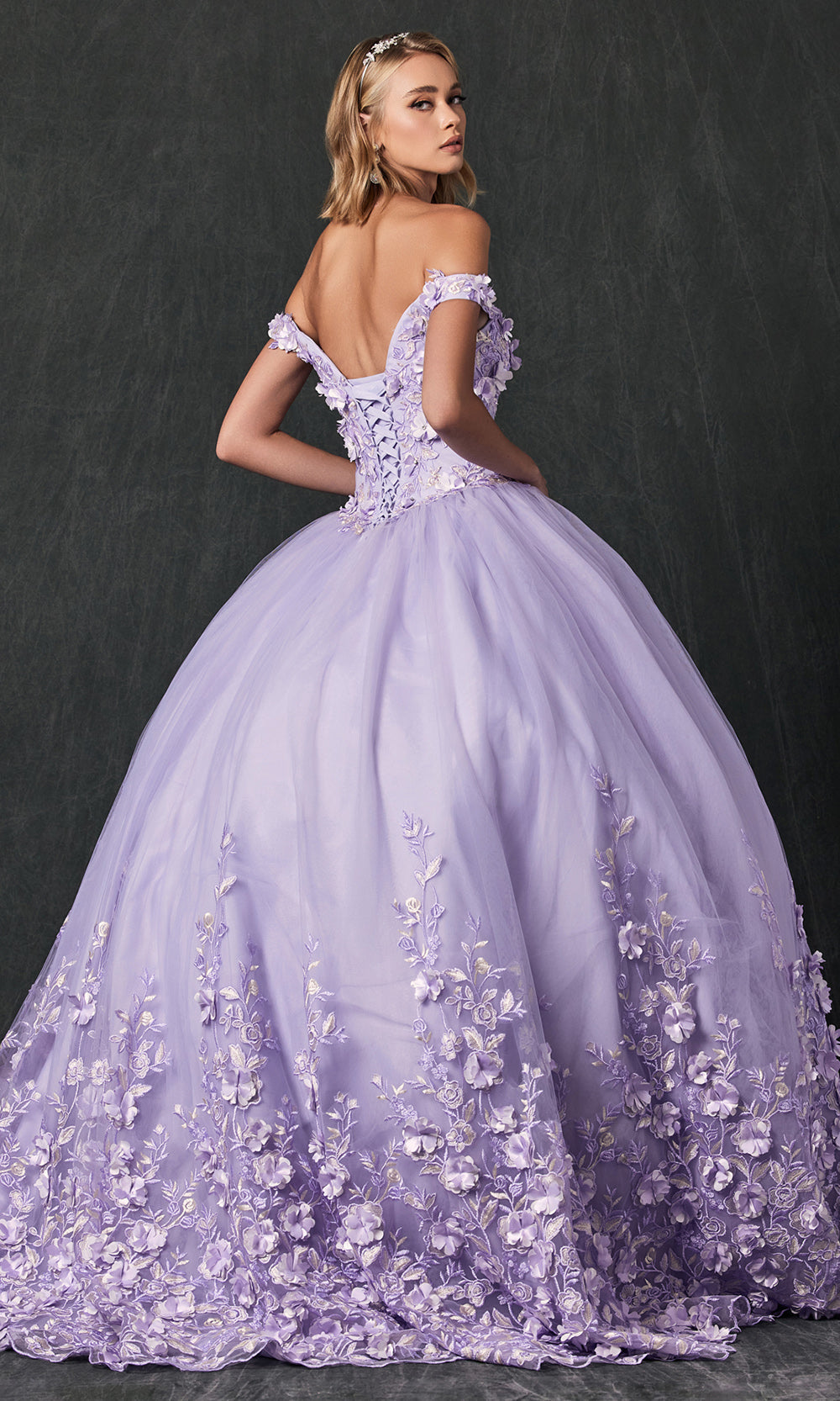Juliet Dresses 1434 - Sweetheart Embellished 3D Flower Gown Quinceanera Dresses