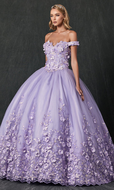 Juliet Dresses 1434 - Sweetheart Embellished 3D Flower Gown Quinceanera Dresses