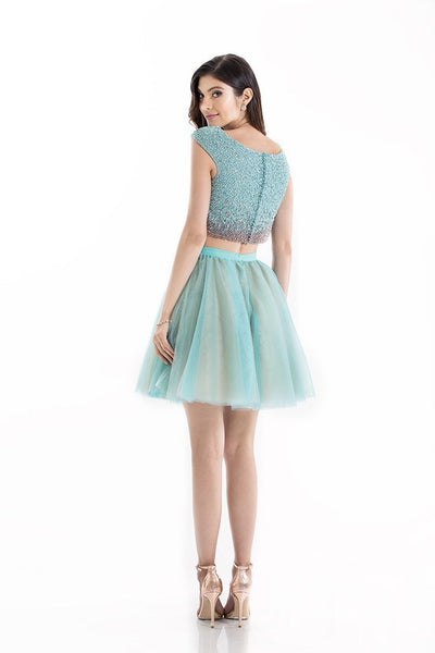 Terani Couture - Charming Beaded Two-piece Scoop Neck Short A-line Dress 1521H0100A In Green