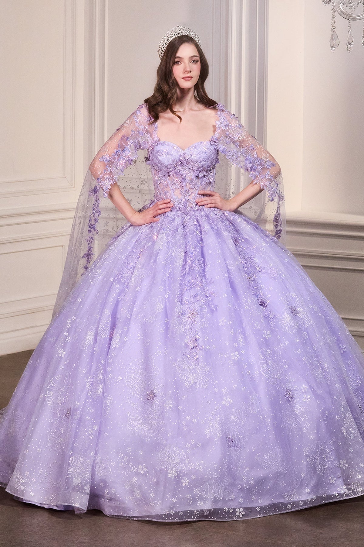 Ladivine 15719 - Sheer Corset Ballgown