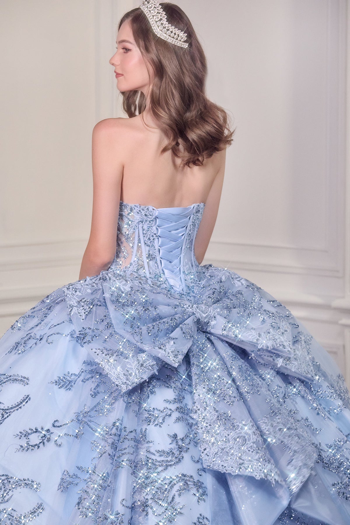 Ladivine 15732 - Sweetheart Sequin Lace Ball Gown Quinceanera Dresses in Blue