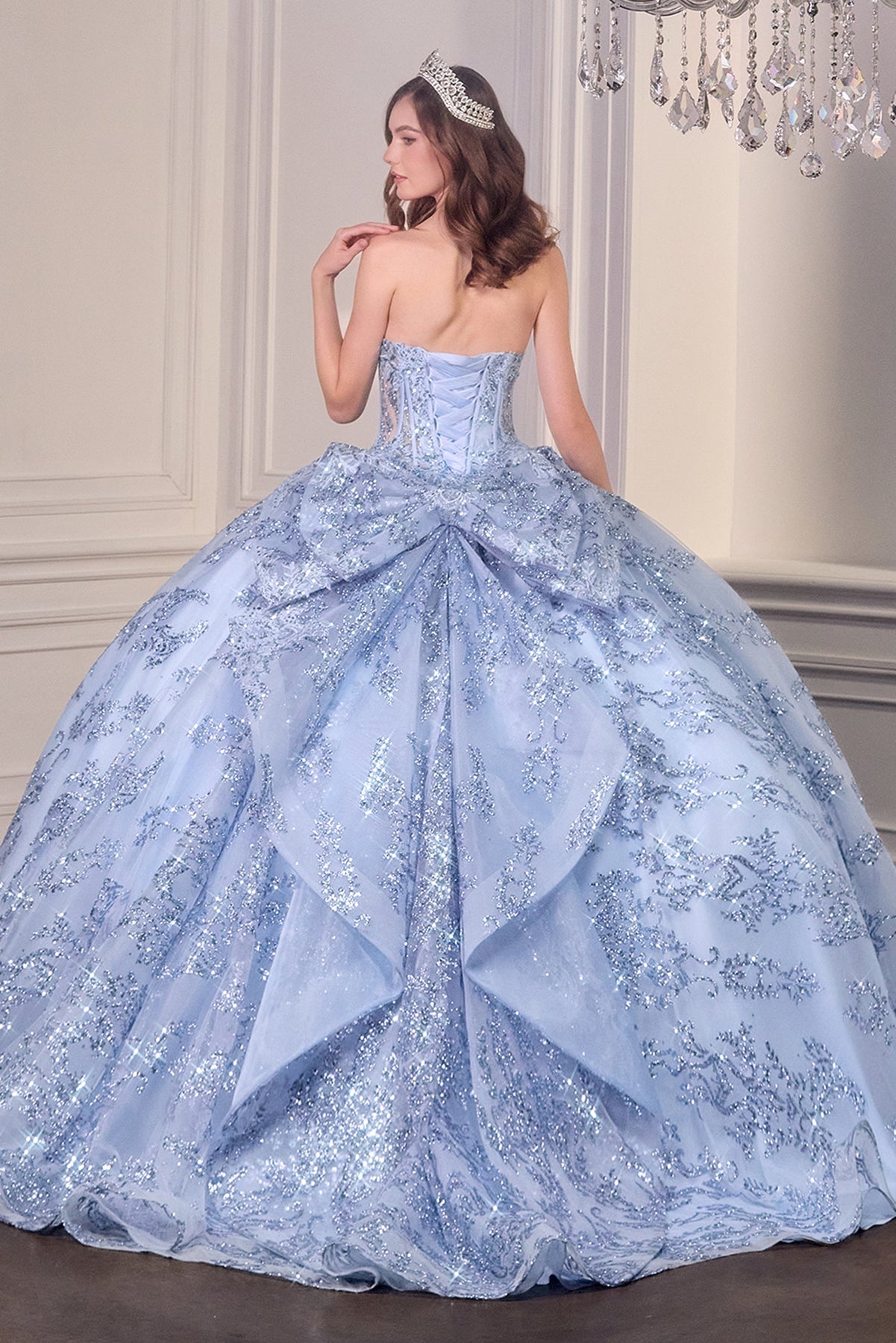 Ladivine 15732 - Sweetheart Sequin Lace Ball Gown Quinceanera Dresses in Blue
