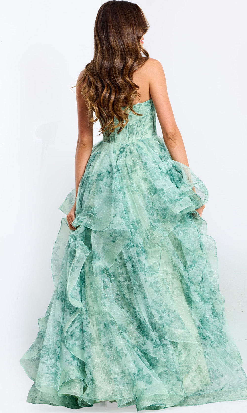 Jovani 49777 - Keyhole Front Floral A-Line Gown