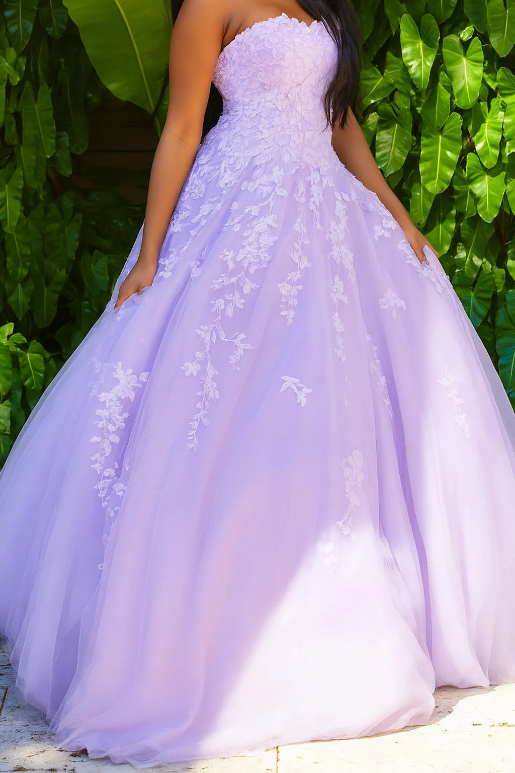 Jovani 1831 - Applique Tulle Prom Dress