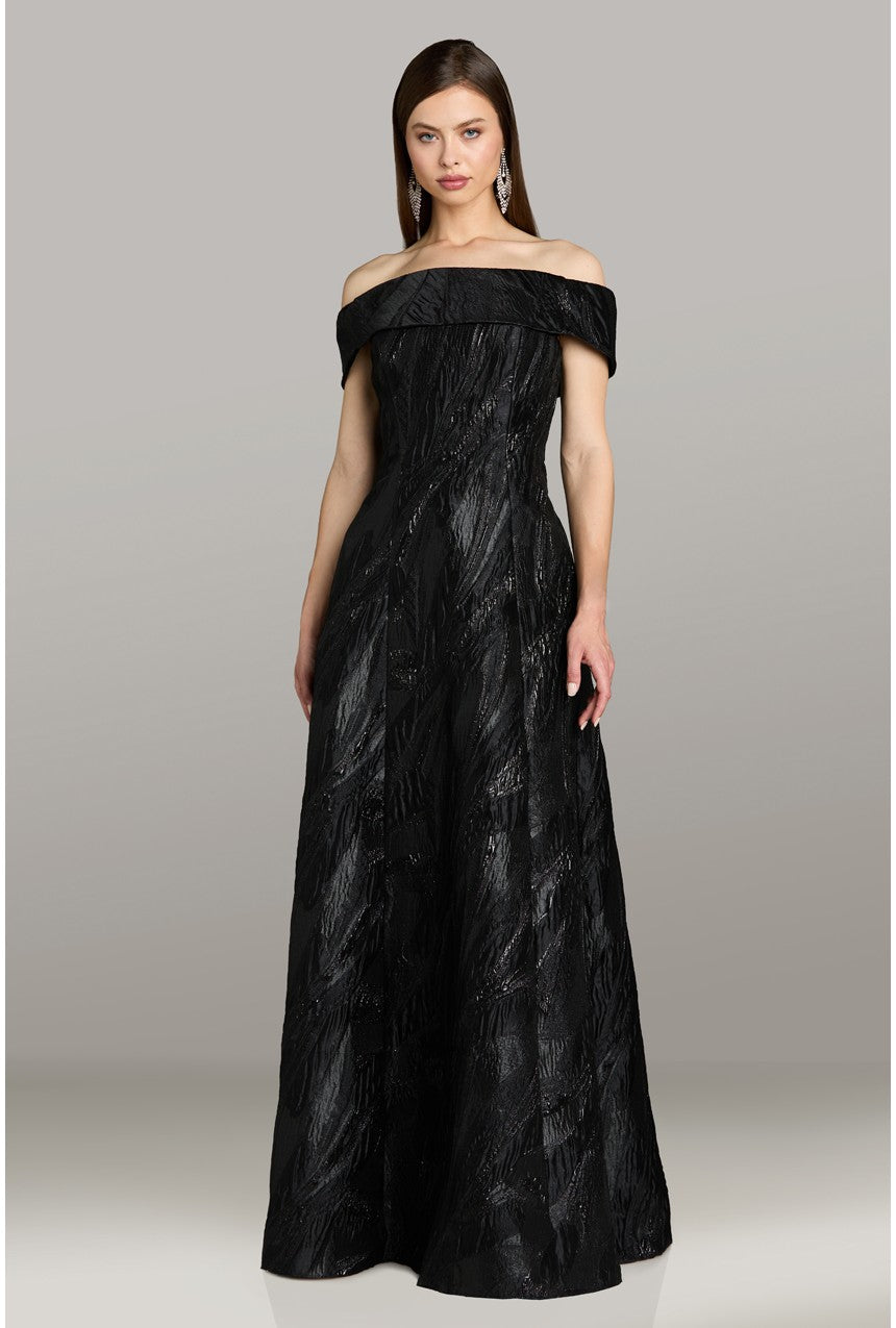 Feriani Couture 18339 - Off Shoulder A-Line Evening Gown