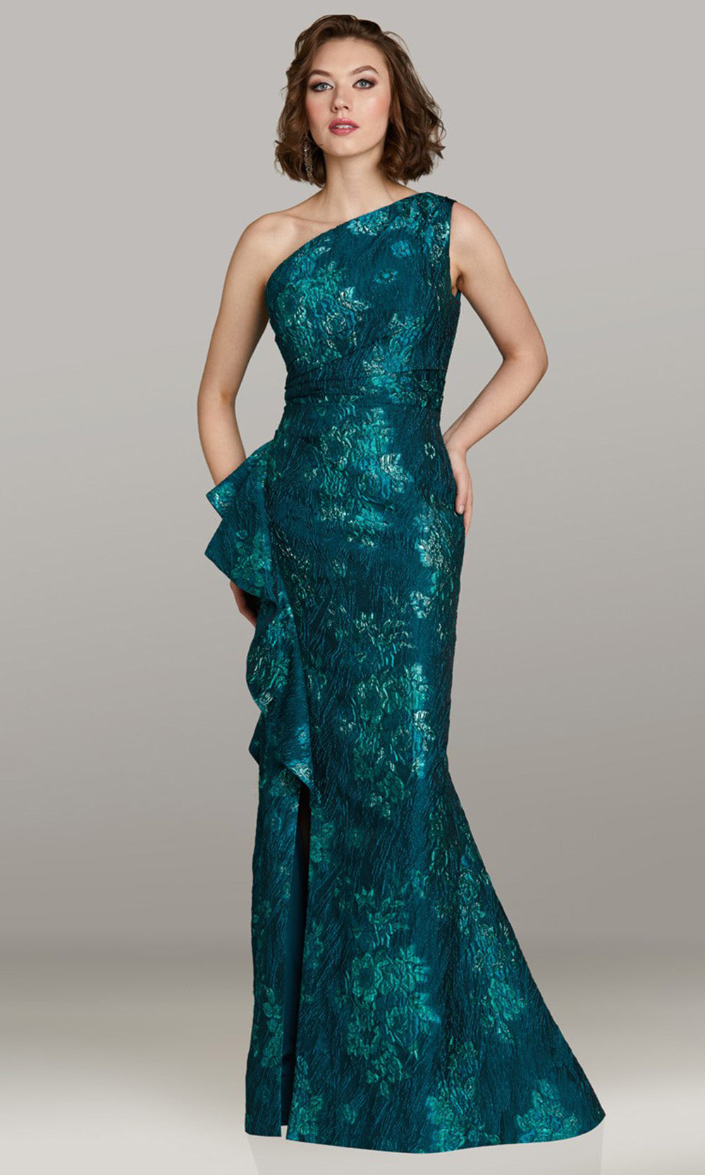 Feriani Couture 18443 - Sleeveless Textured Mermaid Dress Mother of the Bride Dresses in Emerald 