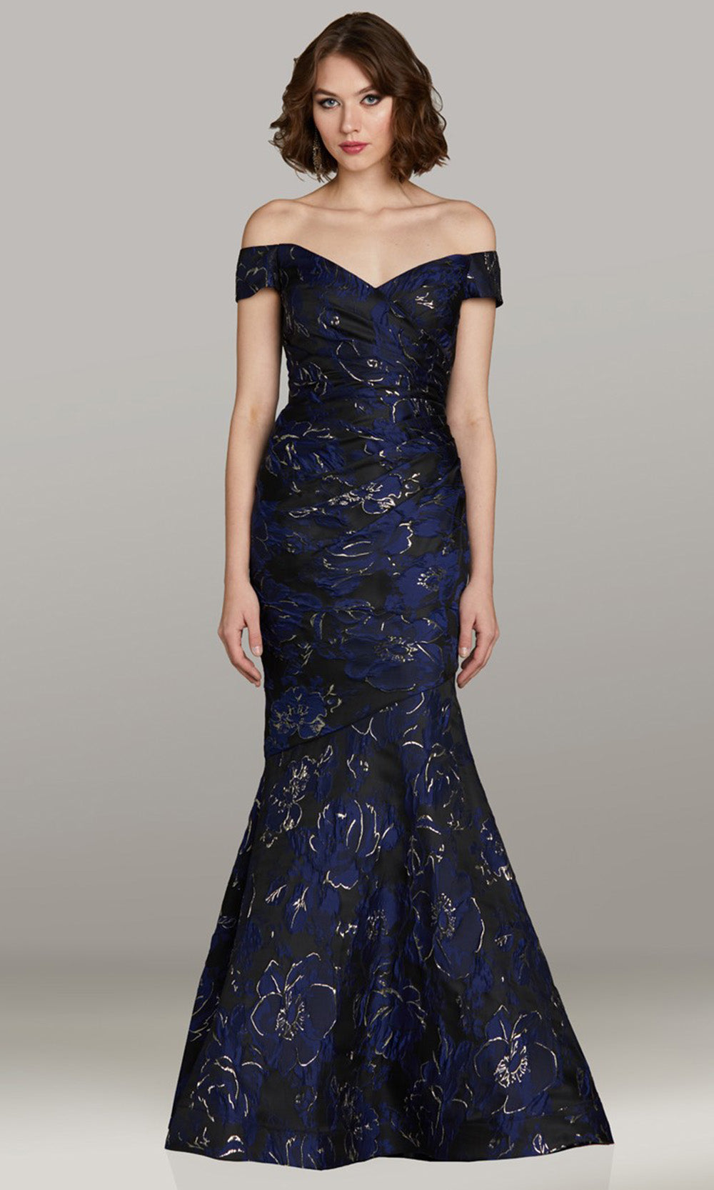 Feriani Couture 18465 - Sweetheart Mermaid Gown with Floral Detail Mother of the Bride Dresses in Navy 