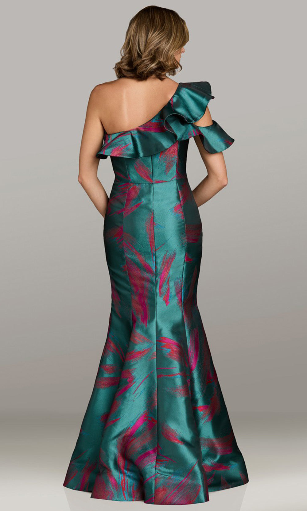 Feriani Couture 18518 - Fit and Flare Asymmetric Evening Gown Formal Gowns in Green 