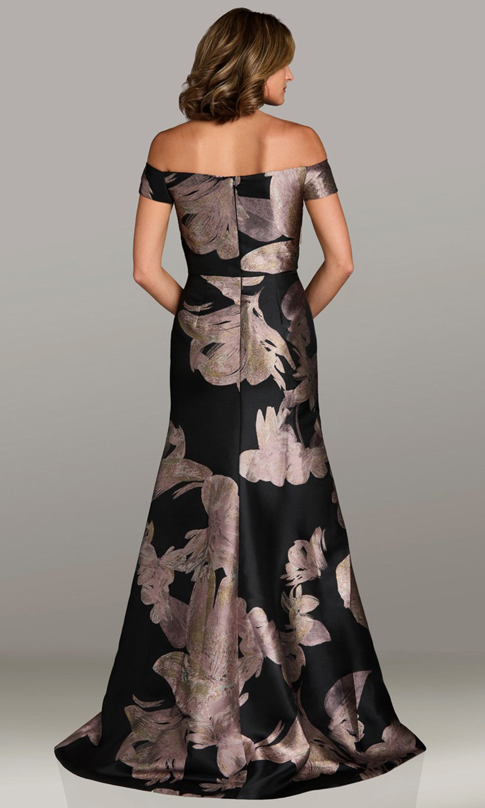 Feriani Couture 18537 - Floral A-Line Evening Gown with Ruched Detail Formal Gowns in Multi 