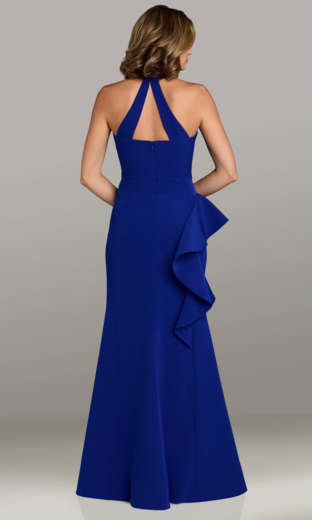 Feriani Couture 18540 - Side Slit Cutout Back Long Dress Prom Dresses in Royal 