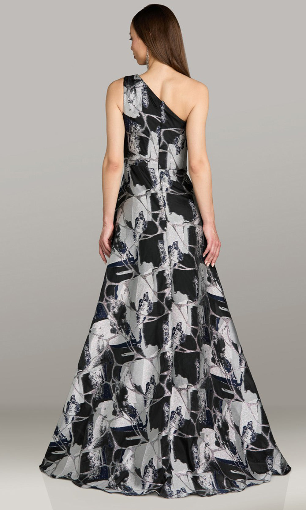 Feriani Couture 18566 - Sleeveless Asymmetric A-Line Evening Gown Mother of the Bride Dresses in Silver 