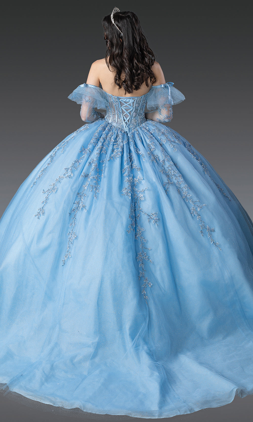 Dancing Queen 1910 - Sweetheart Lace-Up Back Princess Gown Quinceanera Dresses in Bahama Blue