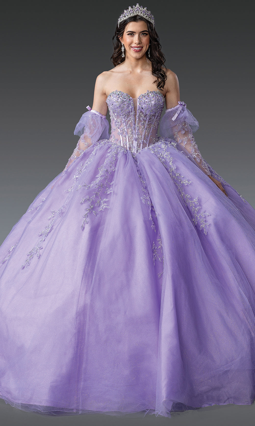 Dancing Queen 1910 - Sweetheart Lace-Up Back Princess Gown Quinceanera Dresses in Lilac 