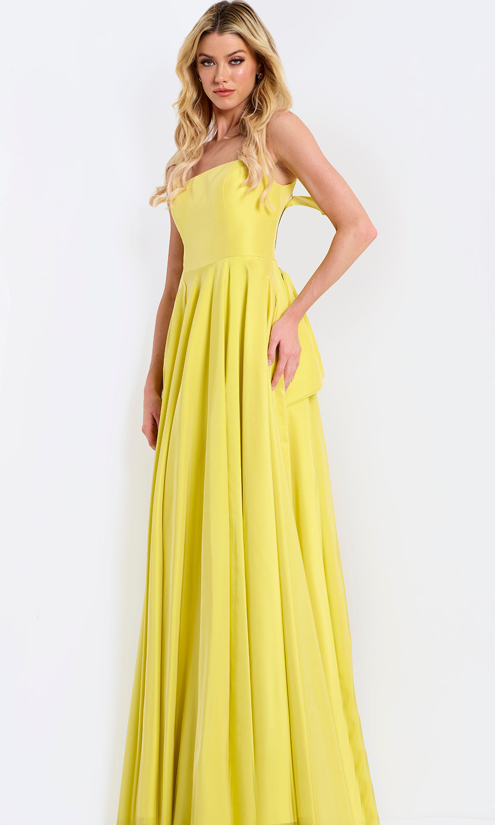 Jovani 47496 - Bow Back Wide Strap A-Line Gown