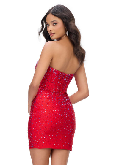 Ashley Lauren 4689 - Jersey Cocktail Dress In Red