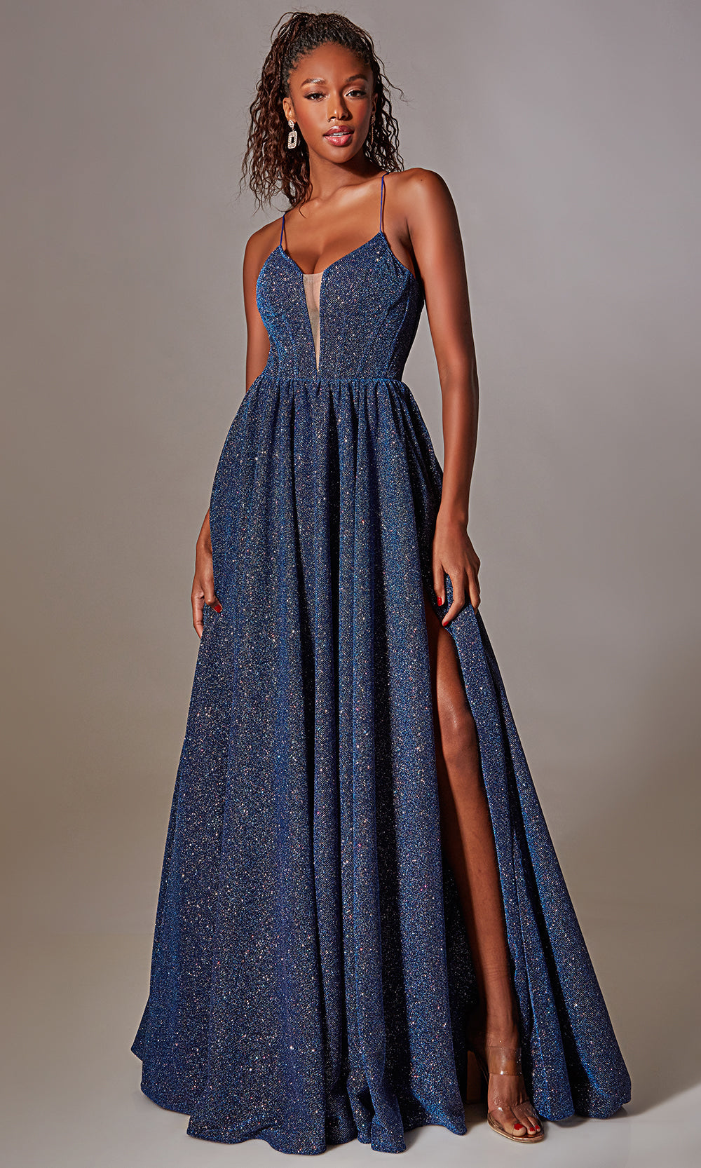 Aerie Couture 201 - Formal Gown with Deep V Bodice & Sweep Skirt Prom Dresses