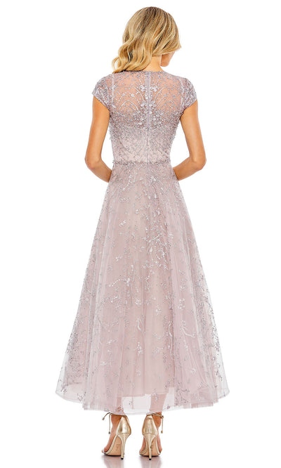 Mac Duggal 20338 - Beaded Embroidered Tea-Length Dress Wedding Guest
