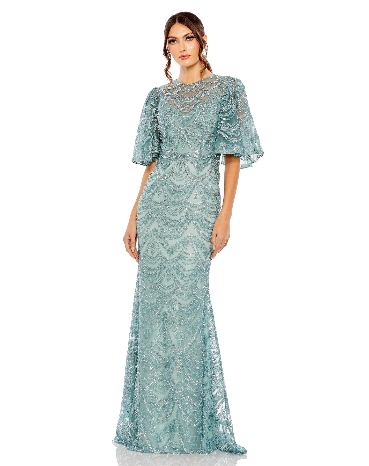 Mac Duggal 20481 - Illusion Jewel Neck Evening Gown