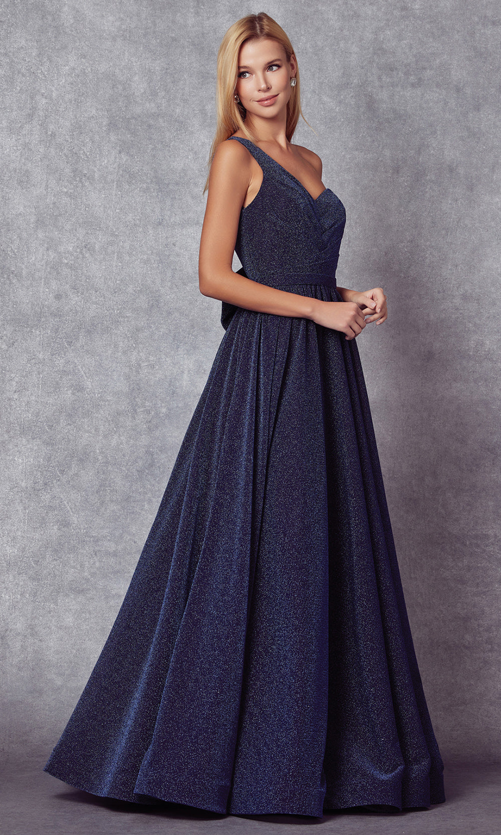 Juliet Dresses 205 - Long Sleeveless Asymmetric Gown Prom Dresses