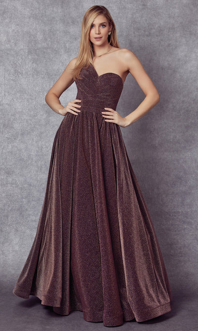 Juliet Dresses 205 - Long Sleeveless Asymmetric Gown Prom Dresses