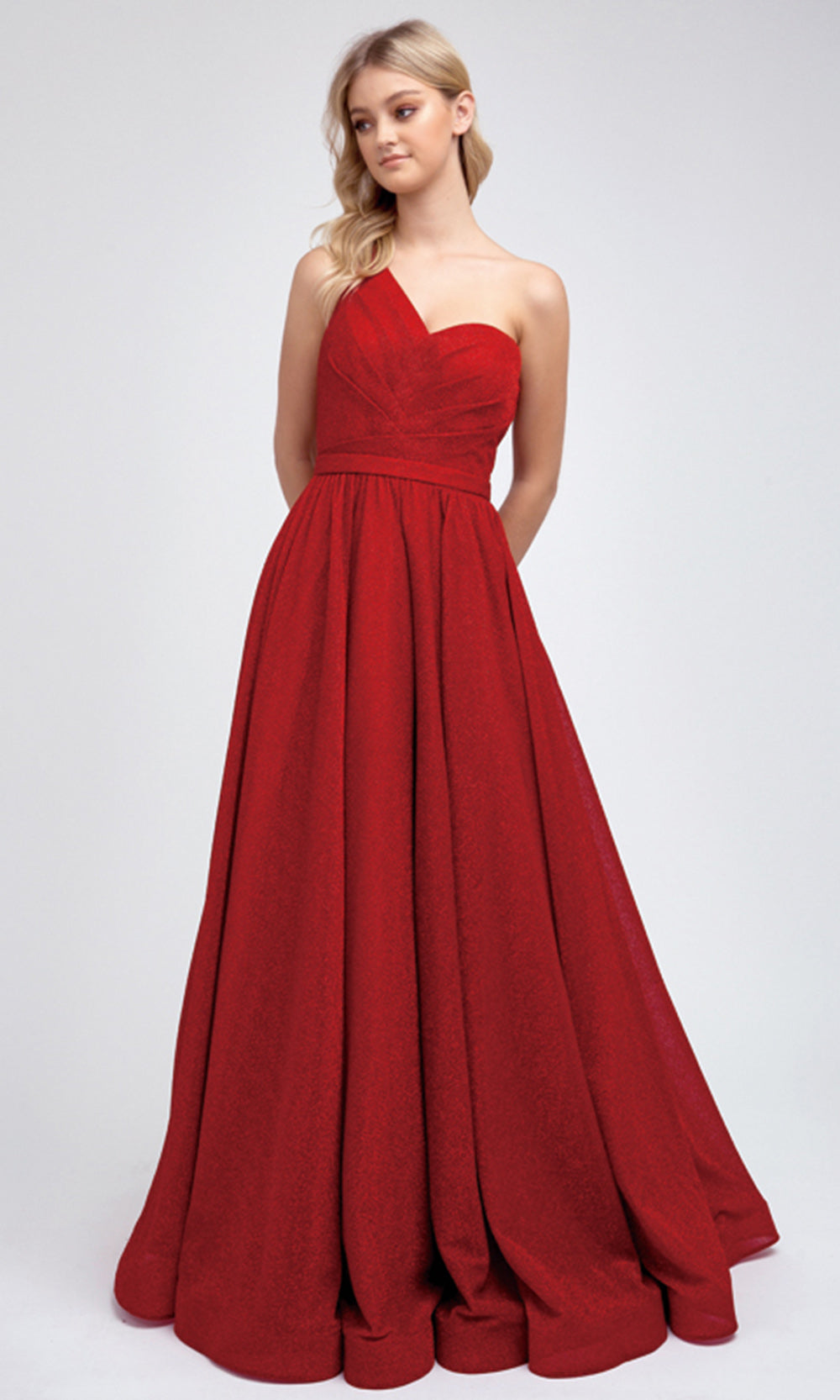 Juliet Dresses 205 - Long Sleeveless Asymmetric Gown Prom Dresses