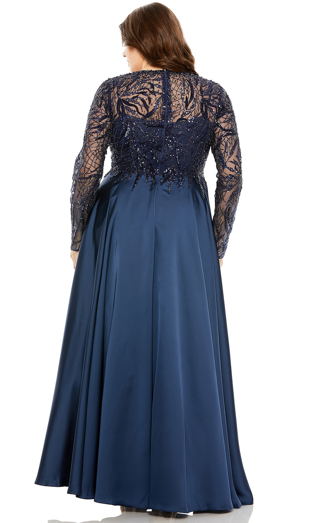 Mac Duggal 20619 - Illusion Jewel Satin A-Line Gown Mother of the Bride Dresses