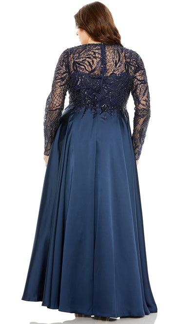Mac Duggal 20619 - Illusion Jewel Satin A-Line Gown Mother of the Bride Dresses