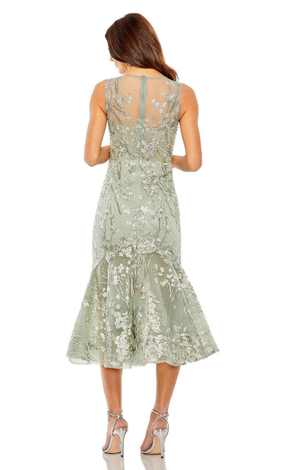 Mac Duggal 20646 - Jewel Neck Embroidered Tea-Length Dress Evening Dresses