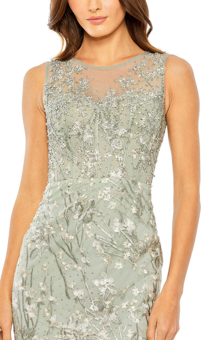 Mac Duggal 20646 - Jewel Neck Embroidered Tea-Length Dress Evening Dresses