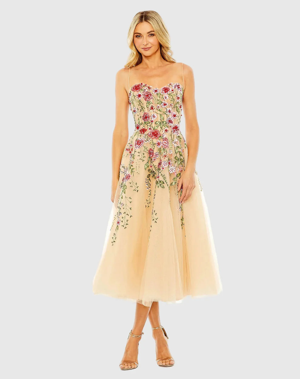 Mac Duggal 20651 - Sweetheart neckline floral lace gown