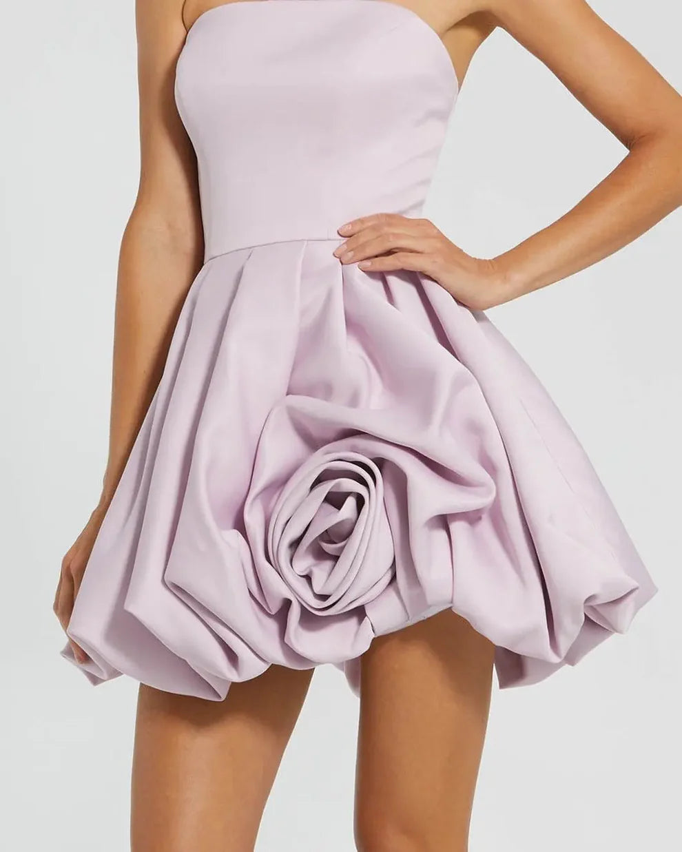 Ieena Duggal 20705 - Bubble Hem Straight-Across Short Dress
