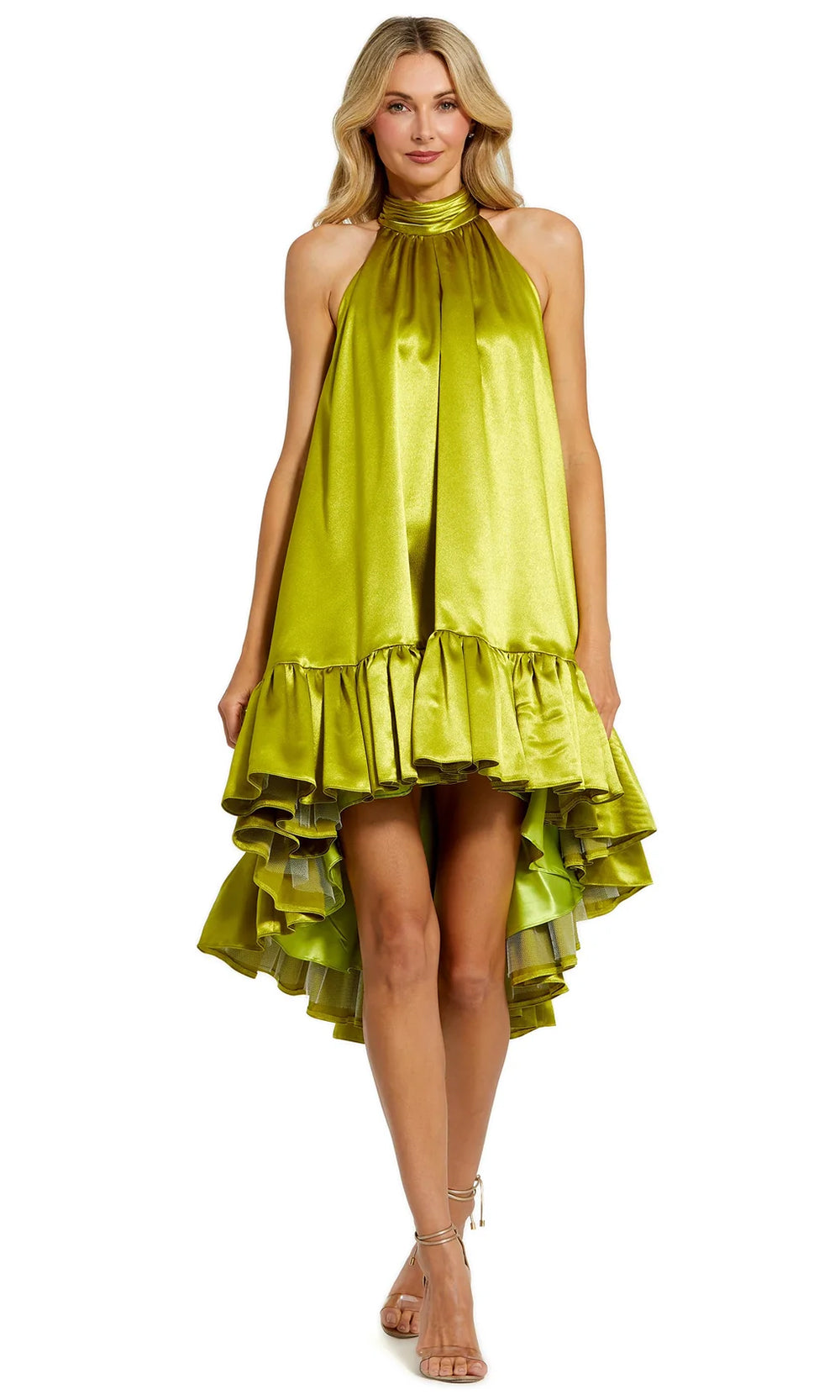 Ieena Duggal 20711 - Halter Cutout Mini Dress Special Occasion Dresses 0 /Apple Green