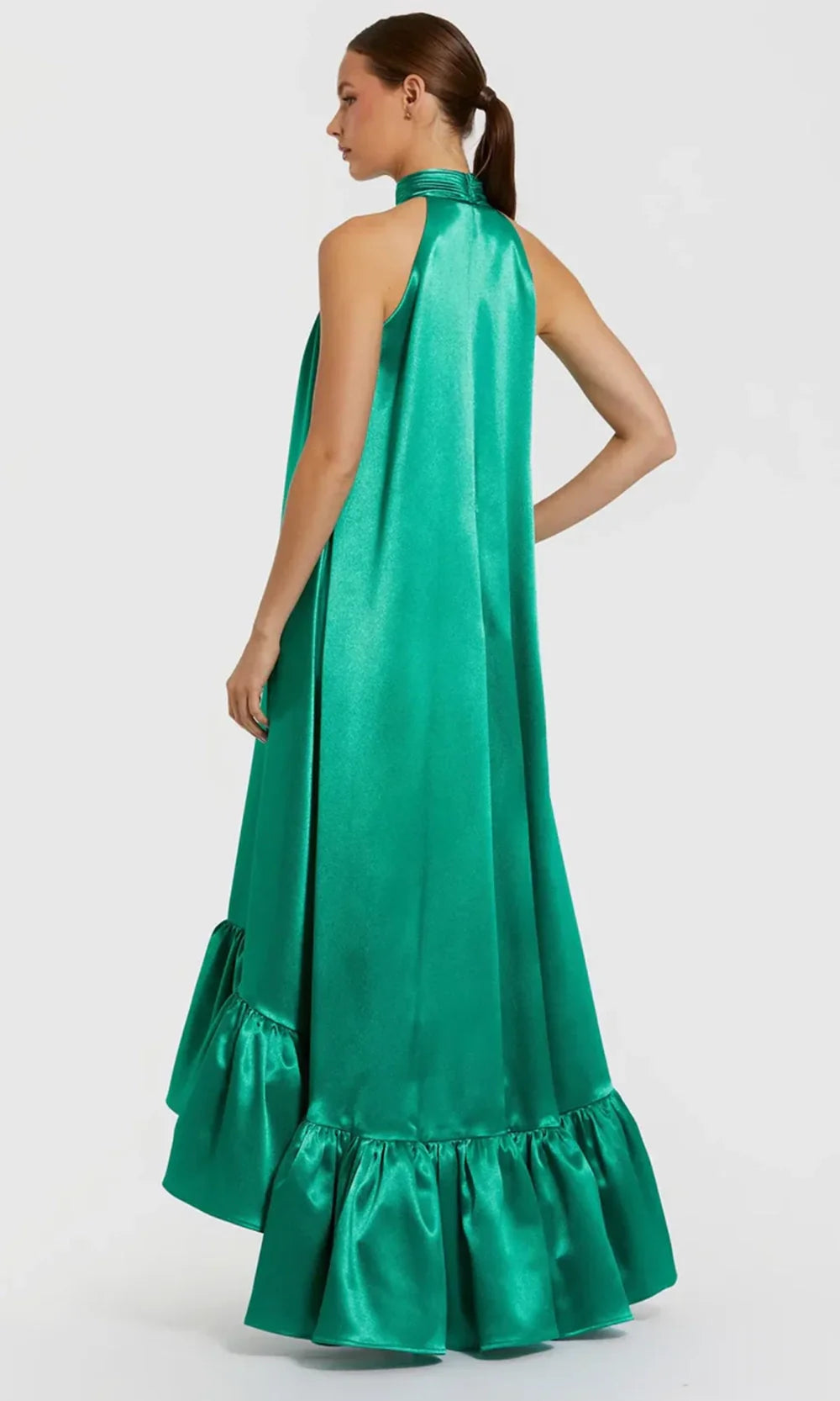 Mac Duggal 20712 - Ruffled Hem Sleeveless Halter Dress Prom Dresses in Jade  