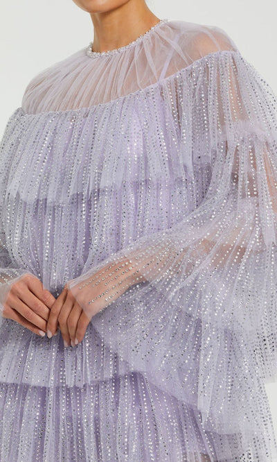 Mac Duggal 20749 - Beaded Capelet Tiered Dress Semi Formal