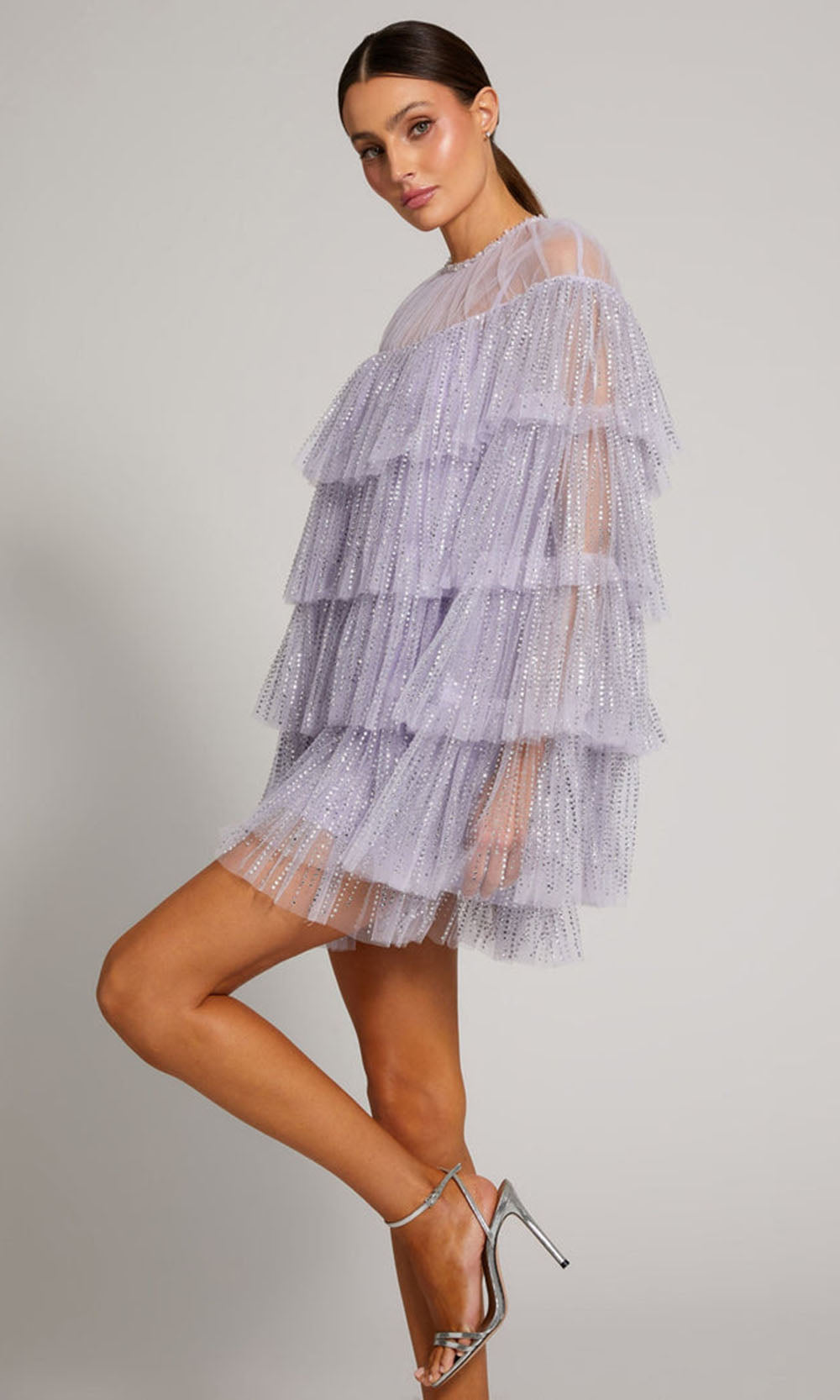 Mac Duggal 20749 - Beaded Capelet Tiered Dress Semi Formal