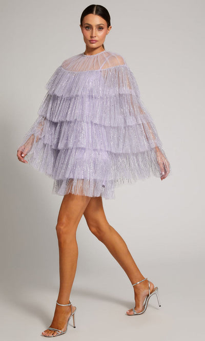 Mac Duggal 20749 - Beaded Capelet Tiered Dress Semi Formal