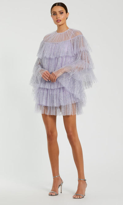 Mac Duggal 20749 - Beaded Capelet Tiered Dress Semi Formal