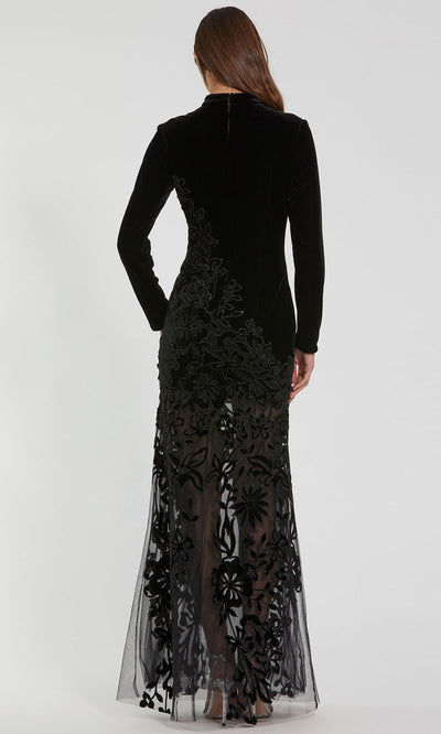 Ieena Duggal 20756 - Long Sleeve Sheer Floral Evening Gown Formal Gowns