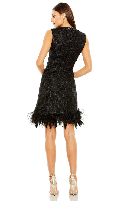 Ieena Duggal 20784 - Feather Hem Sleeveless Sequin Dress Cocktail Dresses