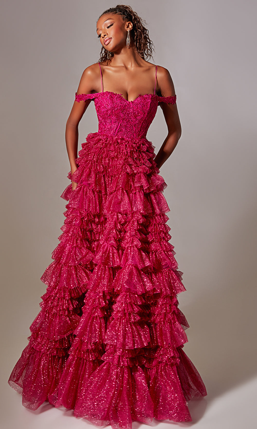 Aerie Couture 209 - Lace Corset Ballgown with Layered Skirt Prom Dresses