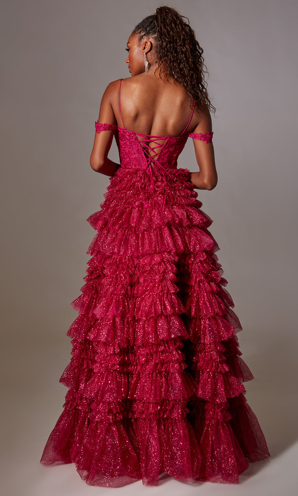 Aerie Couture 209 - Lace Corset Ballgown with Layered Skirt Prom Dresses