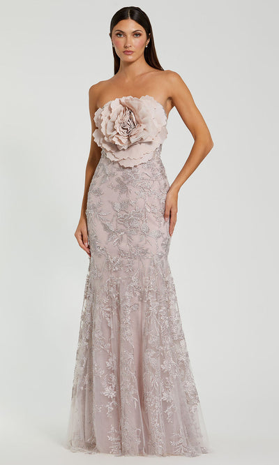 Mac Duggal 21036 - Straight Neck Embroidered Trumpet Gown Prom Dresses