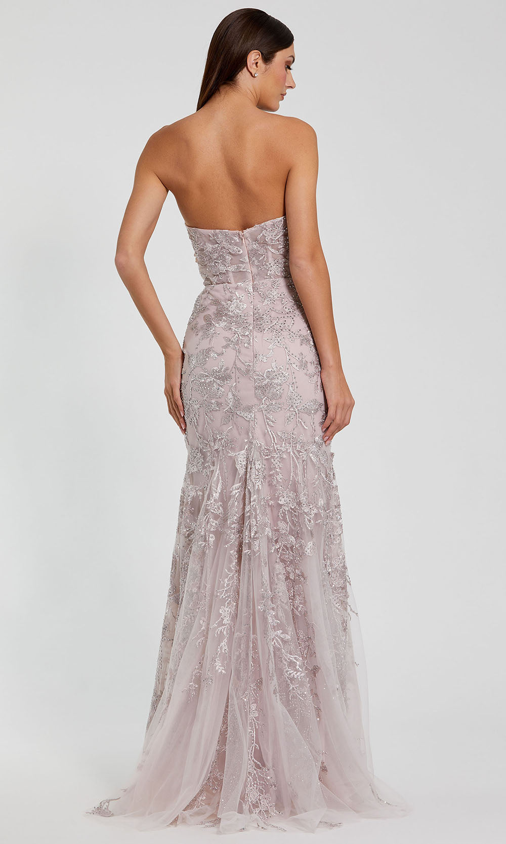 Mac Duggal 21036 - Straight Neck Embroidered Trumpet Gown Prom Dresses