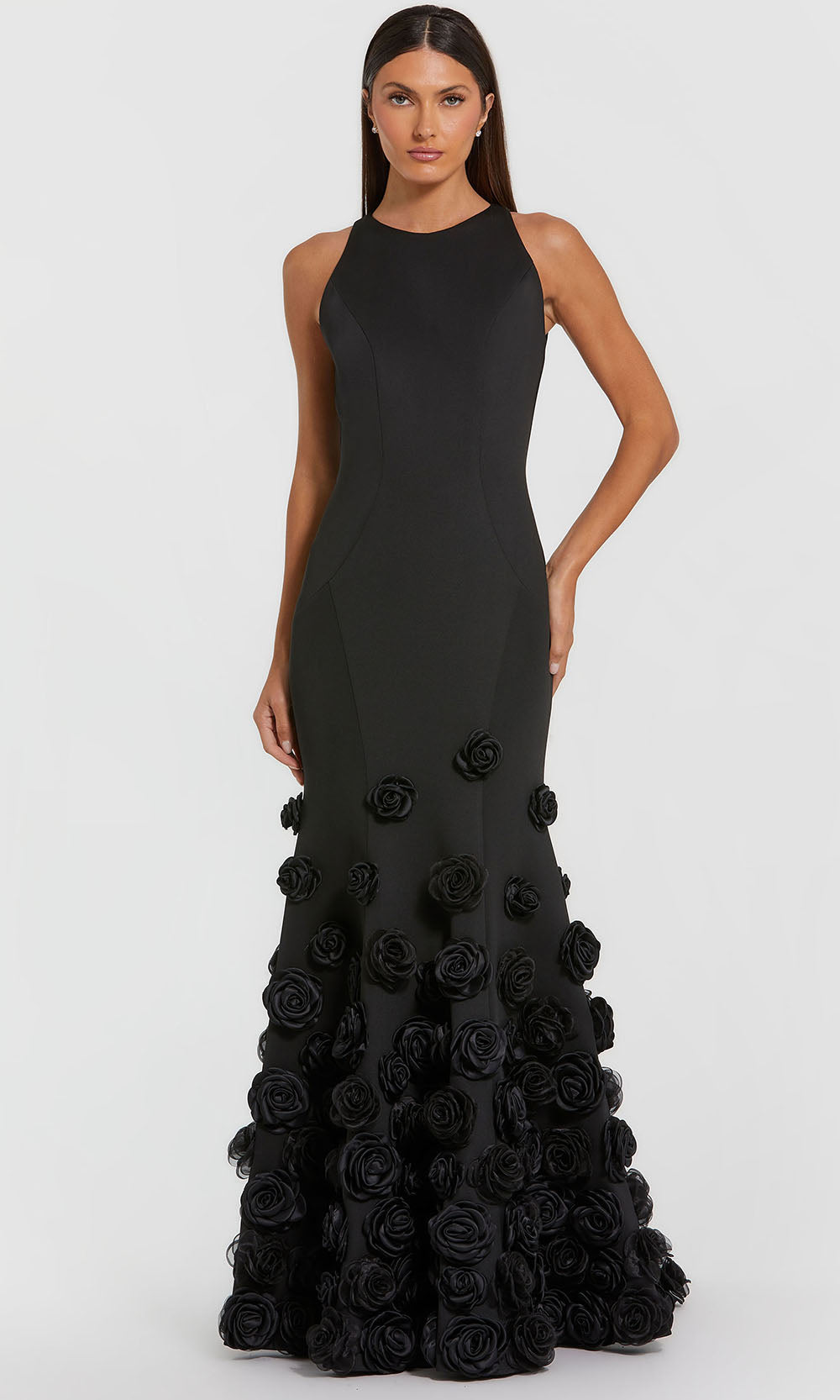 Mac Duggal 21038 - Sleeveless Mermaid Gown with Flower Detail Prom Dresses