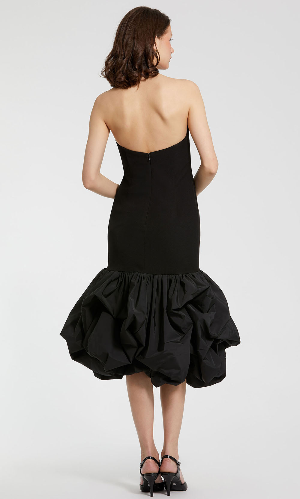 Ieena Duggal 21061 - Bubble Hem Straight-Across Crepe Dress Cocktail Dresses